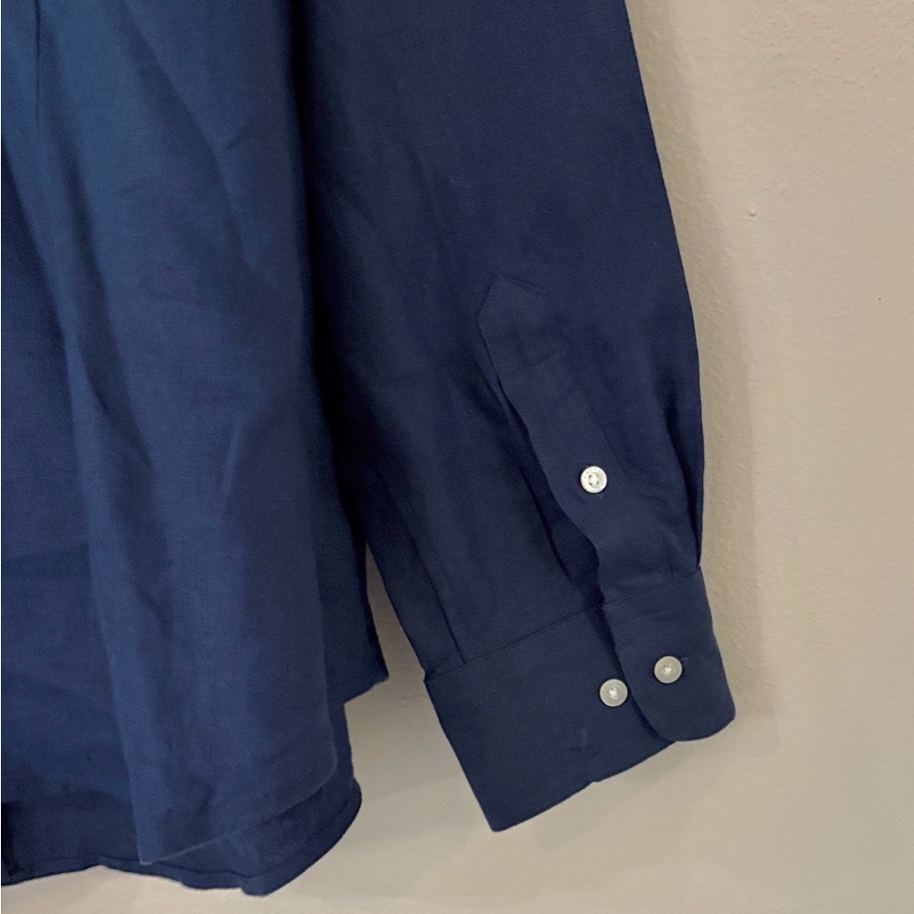 Lauren Ralph Lauren Navy Long-Sleeve linen Shirt - Picture 3 of 6